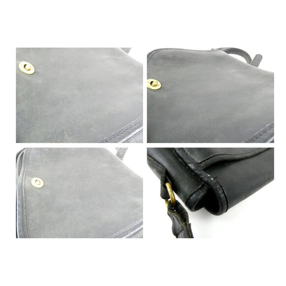 Coach Vintage Leatherware Black Turnlock Flap Leather Shoulder Bag Crossbody 900 - Picture 12 of 16